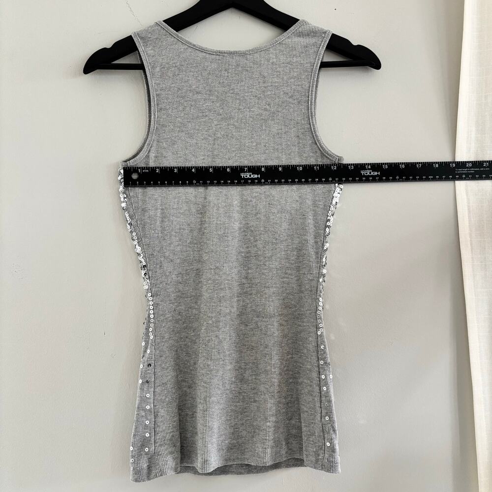 Y2K Charlotte Russe Sequin Ribbed Tank Scoop Neck Size XS - Picture 3 of 5